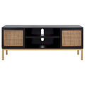 Meuble TV en rotin avec étagère ouverte, 54L x 15P x 22H