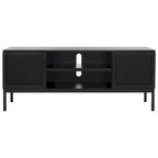 Meuble TV en rotin avec étagère ouverte, 54L x 15P x 22H