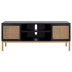 Meuble TV en rotin avec étagère ouverte, 54L x 15P x 22H