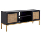 Meuble TV en rotin avec étagère ouverte, 54L x 15P x 22H