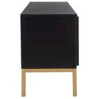 Meuble TV en rotin avec étagère ouverte, 54L x 15P x 22H