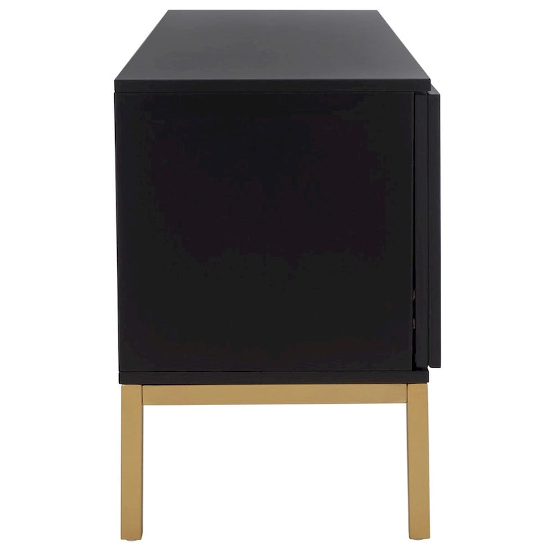 Meuble TV en rotin avec étagère ouverte, 54L x 15P x 22H
