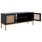 Meuble TV en rotin avec étagère ouverte, 54L x 15P x 22H