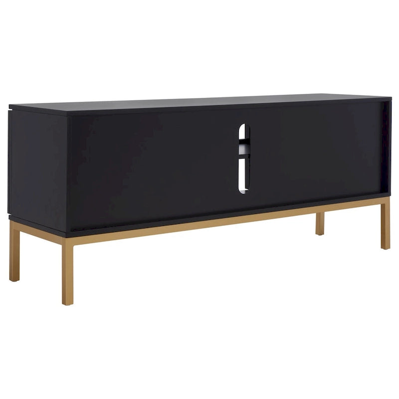 Meuble TV en rotin avec étagère ouverte, 54L x 15P x 22H