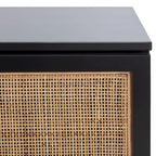 Meuble TV en rotin avec étagère ouverte, 54L x 15P x 22H