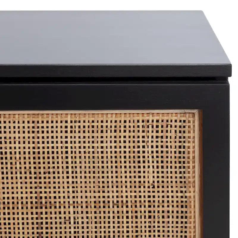 Meuble TV en rotin avec étagère ouverte, 54L x 15P x 22H