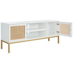 Meuble TV en rotin avec étagère ouverte, 54L x 15P x 22H