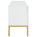 Meuble TV en rotin avec étagère ouverte, 54L x 15P x 22H