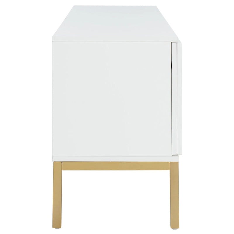 Meuble TV en rotin avec étagère ouverte, 54L x 15P x 22H