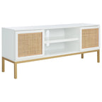 Meuble TV en rotin avec étagère ouverte, 54L x 15P x 22H