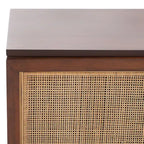 Meuble TV en rotin avec étagère ouverte, 54L x 15P x 22H