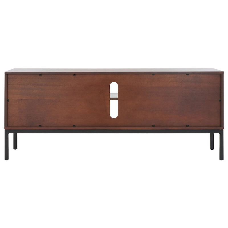 Meuble TV en rotin avec étagère ouverte, 54L x 15P x 22H