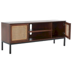 Meuble TV en rotin avec étagère ouverte, 54L x 15P x 22H