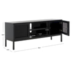 Meuble TV en rotin avec étagère ouverte, 54L x 15P x 22H