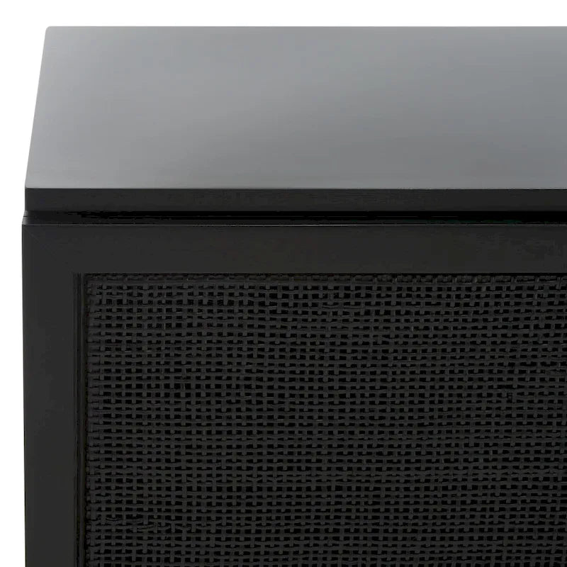 Meuble TV en rotin avec étagère ouverte, 54L x 15P x 22H
