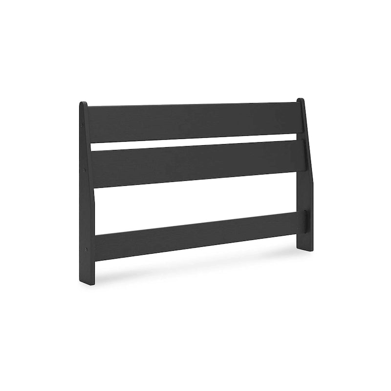 Tête de lit noire avec 2 tables de chevet assorties