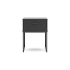 Tête de lit noire avec 2 tables de chevet assorties