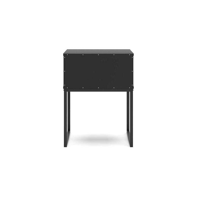 Tête de lit noire avec 2 tables de chevet assorties