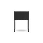Tête de lit noire avec 2 tables de chevet assorties