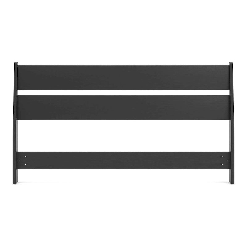 Tête de lit noire avec 2 tables de chevet assorties