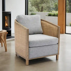 Fauteuil pivotant avec design en rotin, fauteuil canapé en cuir, fauteuil club avec oreiller, fauteuil de loisirs pour le salon