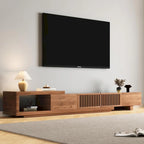 Meuble TV moderne extensible jusqu'à 261 cm avec 5 espaces de rangement – 261 L x 40 P x 35 H cm