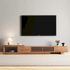 Meuble TV moderne extensible jusqu'à 261 cm avec 5 espaces de rangement – 261 L x 40 P x 35 H cm