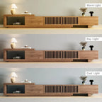 Meuble TV moderne extensible jusqu'à 261 cm avec 5 espaces de rangement – 261 L x 40 P x 35 H cm