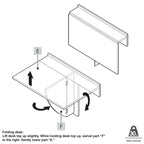 Bureau mural blanc de 76 cm