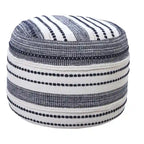 Pouf Rond 100% Coton Bleu 18 Pouces