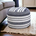 Pouf Rond 100% Coton Bleu 18 Pouces