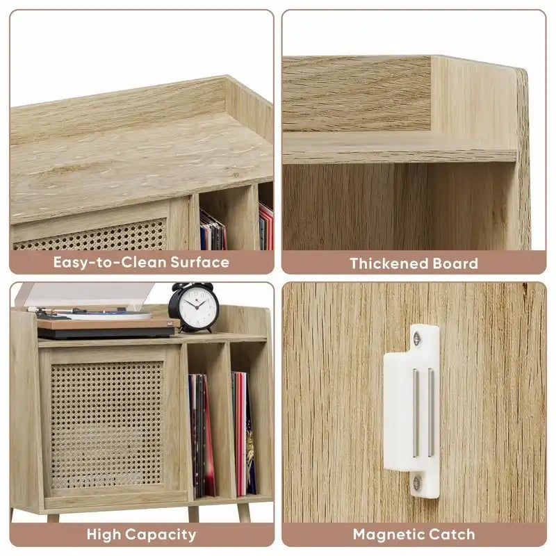 Meuble Tourne-disque Grand Format - 15.74P x 25.98L x 25.19H