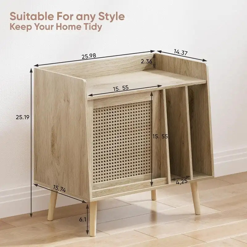 Meuble Tourne-disque Grand Format - 15.74P x 25.98L x 25.19H