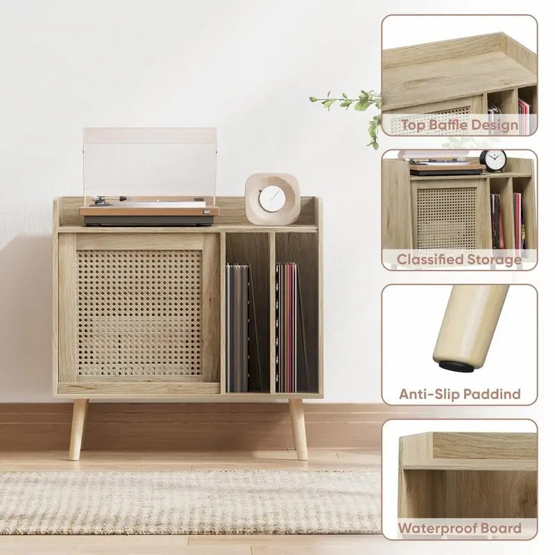 Meuble Tourne-disque Grand Format - 15.74P x 25.98L x 25.19H