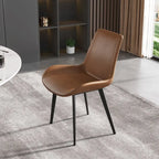 Chaises de salle à manger marron Mid-Century (Lot de 2) Chaises d'appoint rembourrées en similicuir