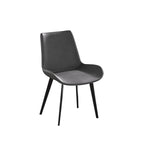 Chaises de salle à manger marron Mid-Century (Lot de 2) Chaises d'appoint rembourrées en similicuir