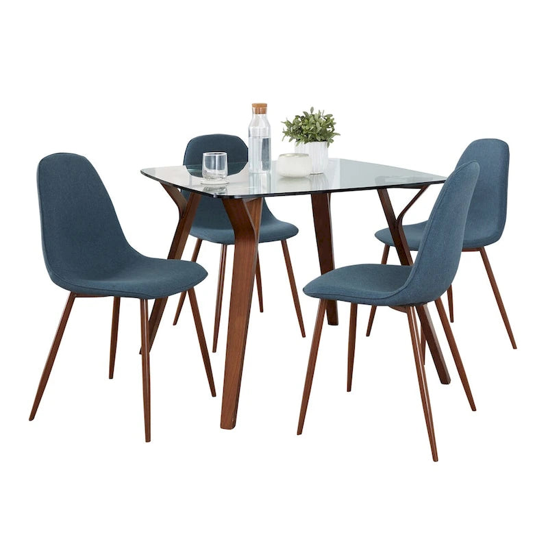Table à manger carrée en pierre avec 4 chaises