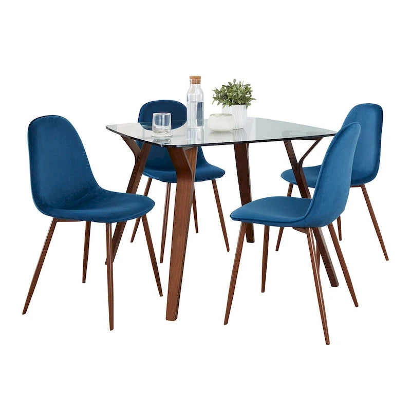 Table à manger carrée en pierre avec 4 chaises