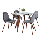 Table à manger carrée en pierre avec 4 chaises