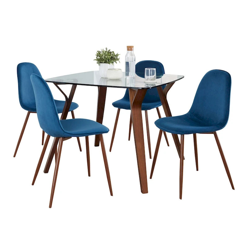 Table à manger carrée en pierre avec 4 chaises