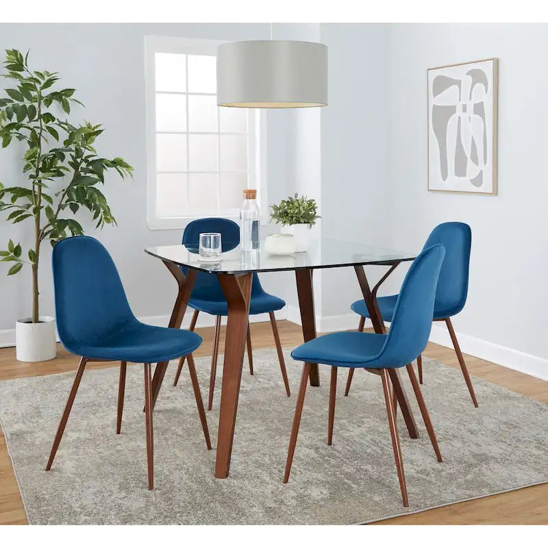 Table à manger carrée en pierre avec 4 chaises