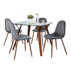 Table à manger carrée en pierre avec 4 chaises