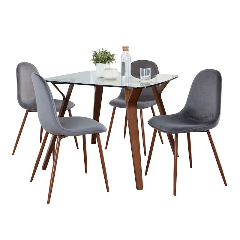 Table à manger carrée en pierre avec 4 chaises