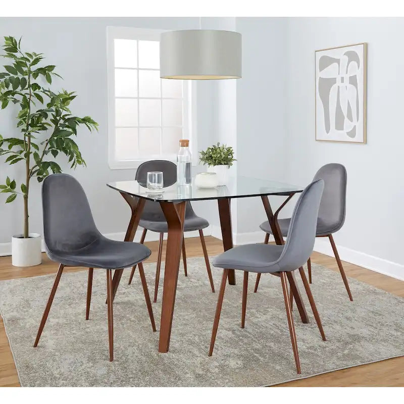 Table à manger carrée en pierre avec 4 chaises