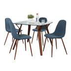 Table à manger carrée en pierre avec 4 chaises