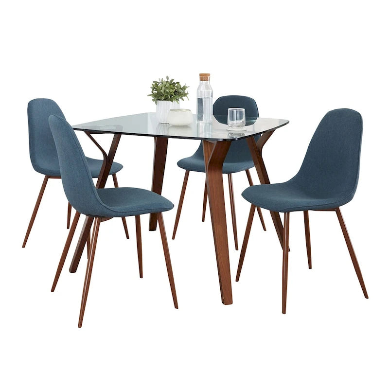 Table à manger carrée en pierre avec 4 chaises