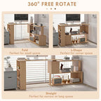 Bureau d'angle en L, bureau d'ordinateur rotatif à 360 degrés avec étagères de rangement, poste de travail avec table d'écriture